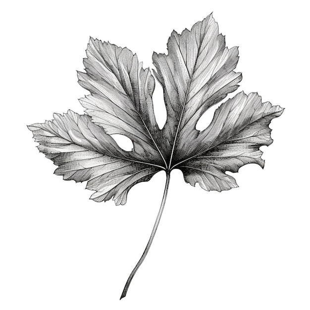 a close up of a leaf on a white background generativ ai