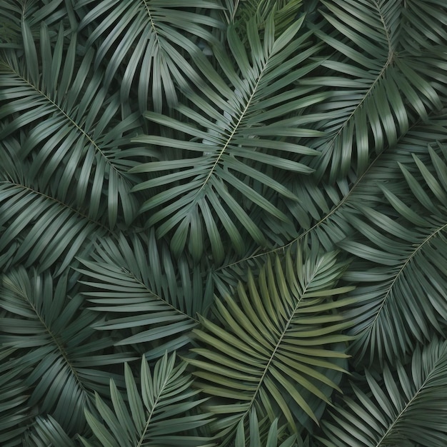 Близкий взгляд на лист с рисунком пальмовых листьев.