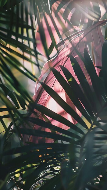 a close up of a leaf with pink and purple colors