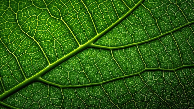 A close up of a leaf with the veins visible.