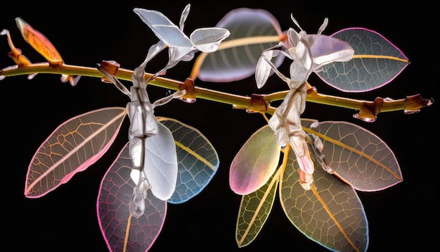 A close up of a leaf with the word " insect " on it