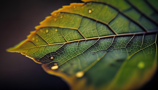 A close up of a leaf