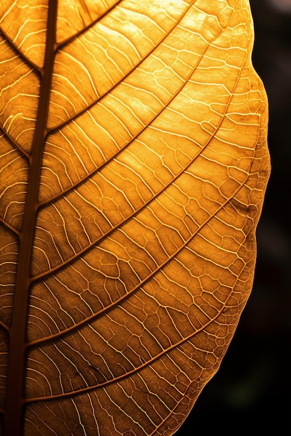 Photo a close up of a leaf