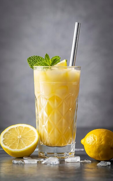 Close up of lemon drink