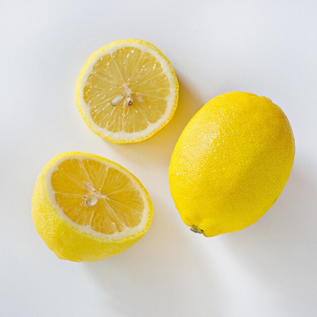 Close-up of lemon slice over white background