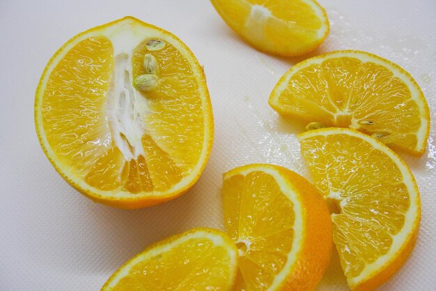 Close-up of lemon slice