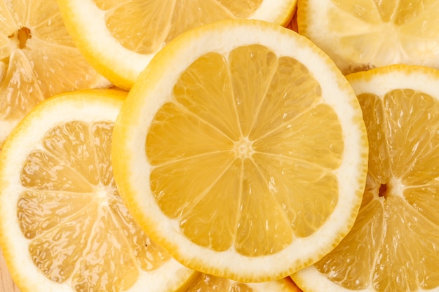 Close up of Lemon slices as background