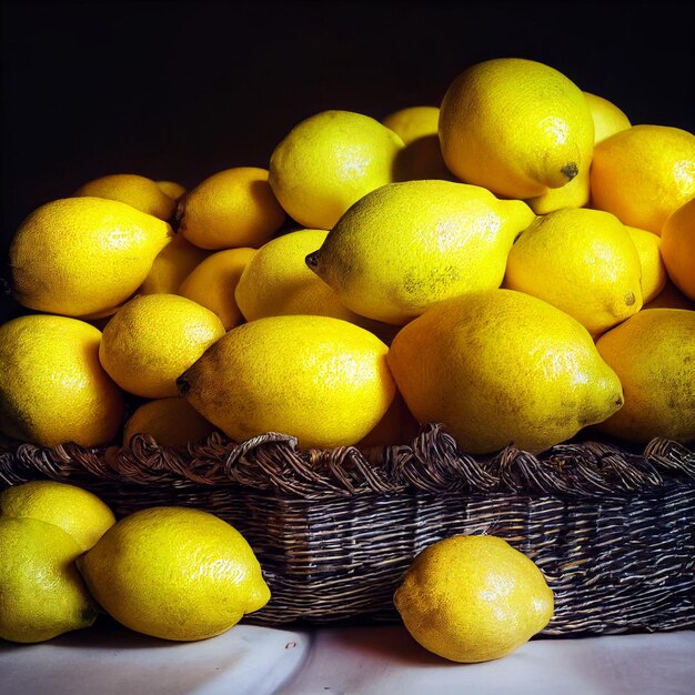 Close-up of lemons in container