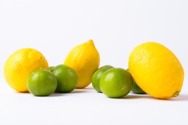 Close up of Lemons And Limes Isolated