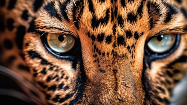 close up leopard eyes and face