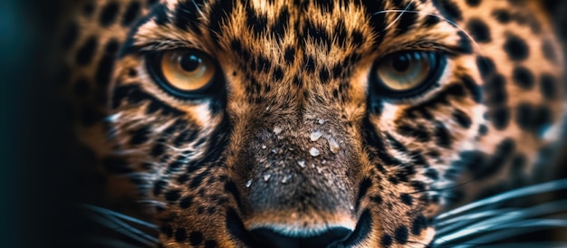 close up leopard eyes and face