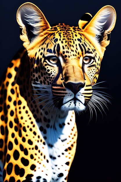 Леопард крупным планом, изолированный на прозрачном фоне PNG