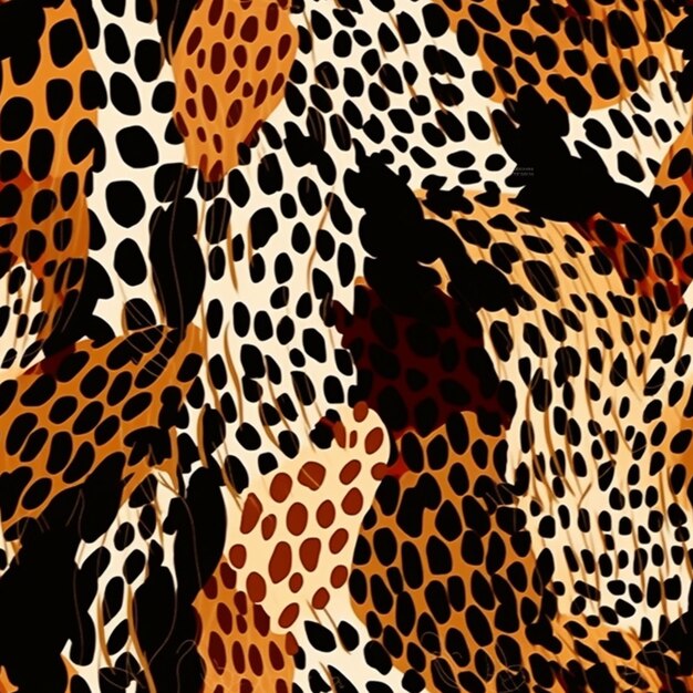 a close up of a leopard print fabric with a black background generative ai