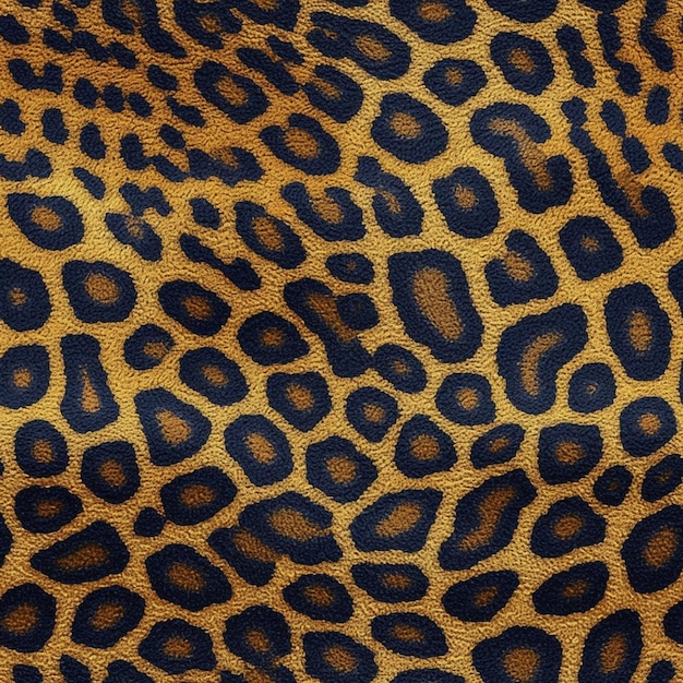 Крупный план ткани с леопардовым принтом с черно-коричневым узором, генерирующий ai