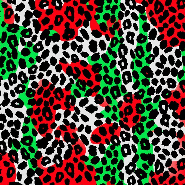 Photo a close up of a leopard print fabric with red generative ai