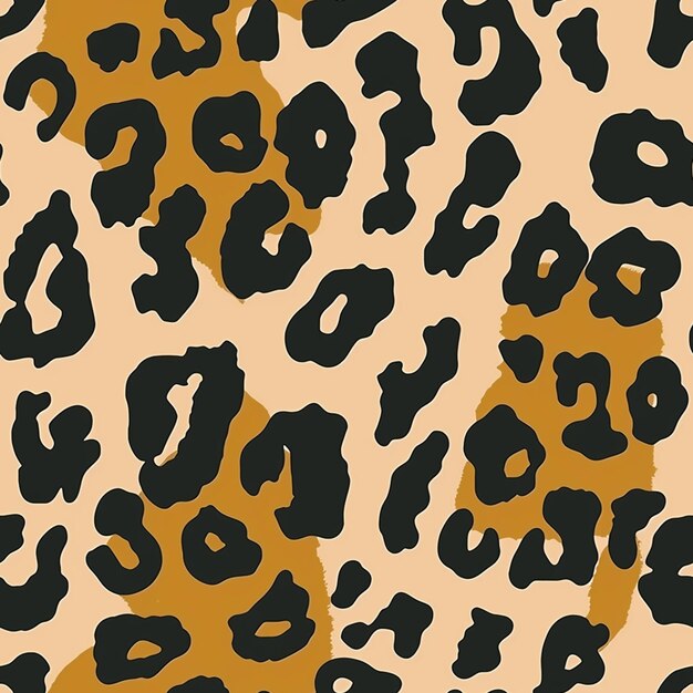 Photo a close up of a leopard print pattern with a brown background generative ai