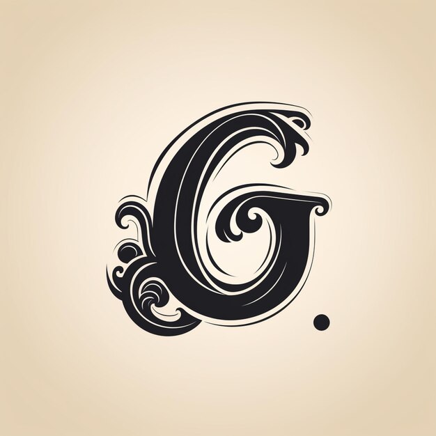 Photo a close up of a letter g with a swirly design generative ai