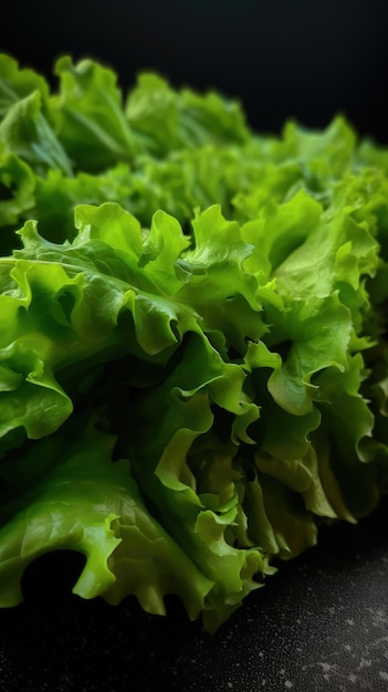 A close up of lettuce on a table generative AI