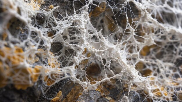 Photo close up of lichencovered rock