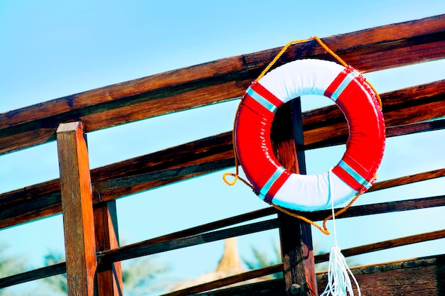 Photo close-up on a lifebuoy