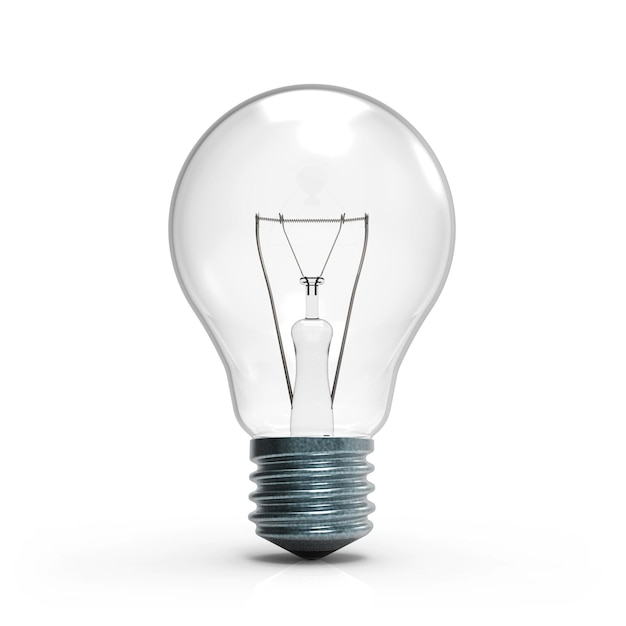 Photo close-up of light bulb against white background