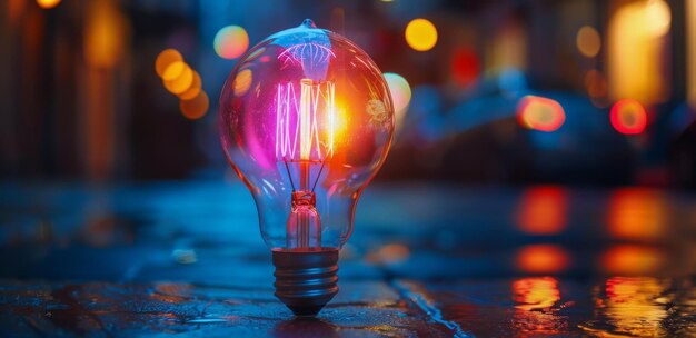 Close Up of a Light Bulb on the Ground