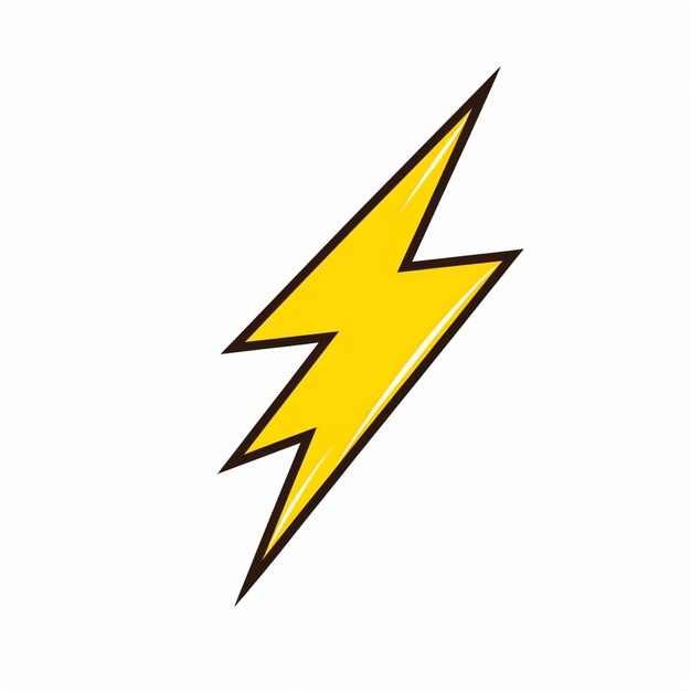 Photo a close up of a lightning bolt on a white background generative ai