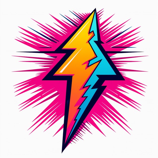 Photo a close up of a lightning bolt with a pink background generative ai