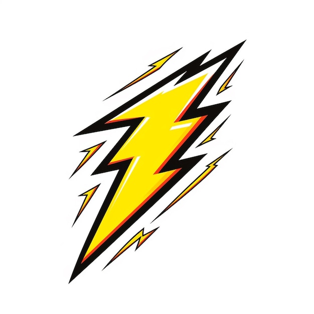 Photo a close up of a lightning bolt with a white background generative ai