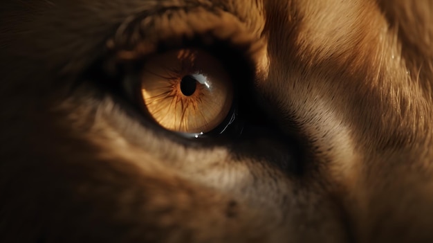 Photo a close up of a lion's eye