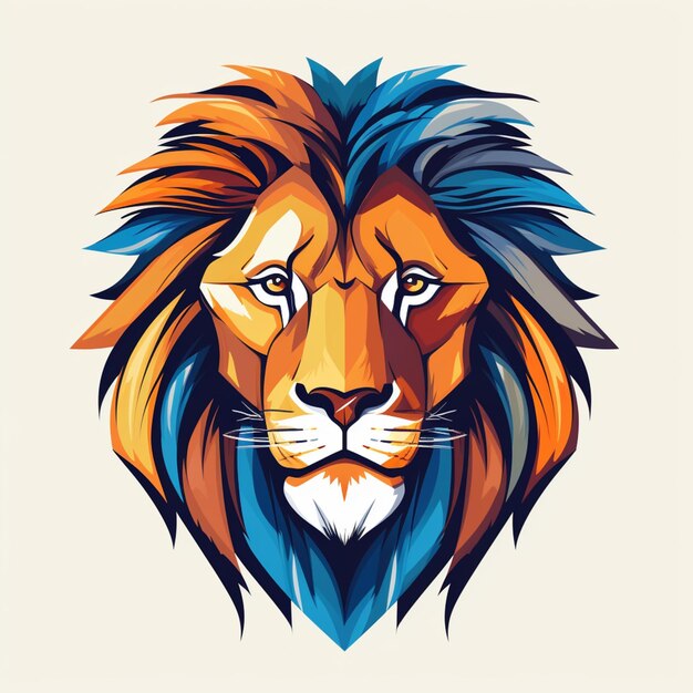 a close up of a lions head with a white background generative ai