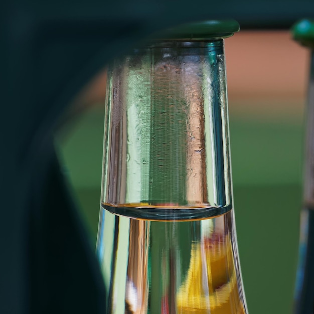 Photo close up of liquid in beaker at laboratory