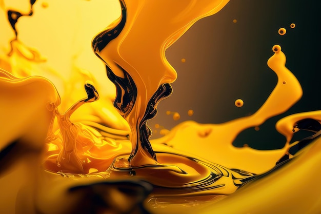 A close up of liquid gold paint