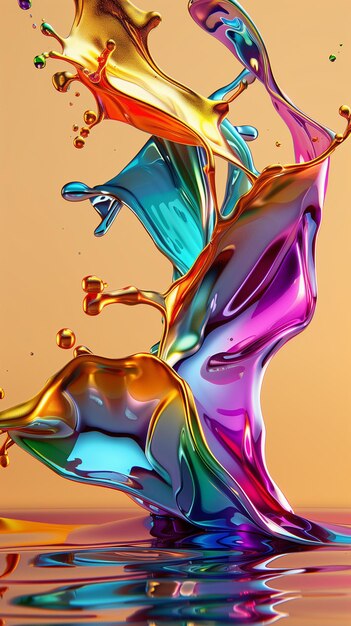 a close up of a liquid splash with a gold crown on top generative ai