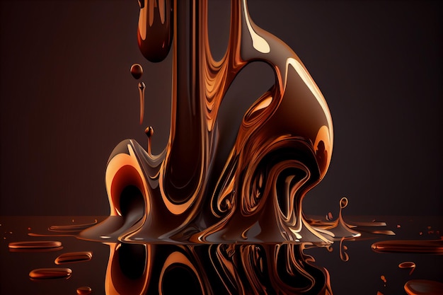 Close up of a liquid substance on a surface generative ai