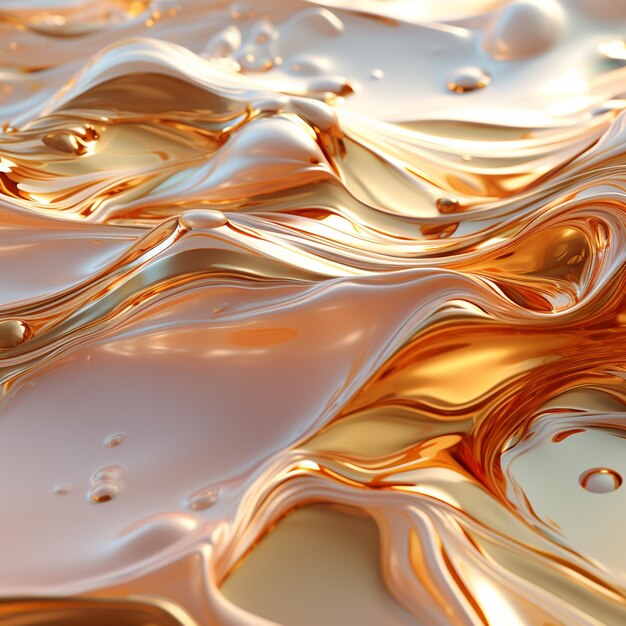 a close up of a liquid substance with a gold background generative ai