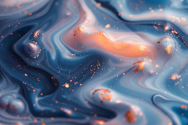 Close Up of Liquid Substance With Gold Flecks
