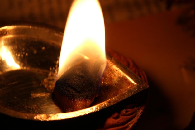 Close-up of lit candle