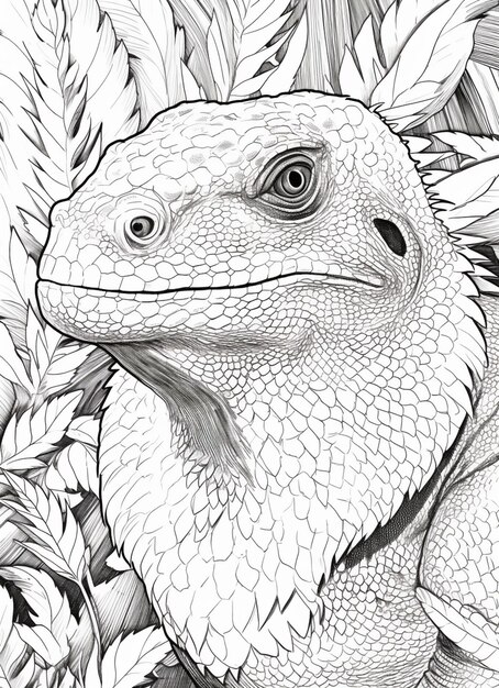 A close up of a lizard in a field of plants generative ai