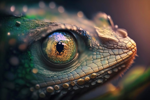 A close up of a lizard's eye