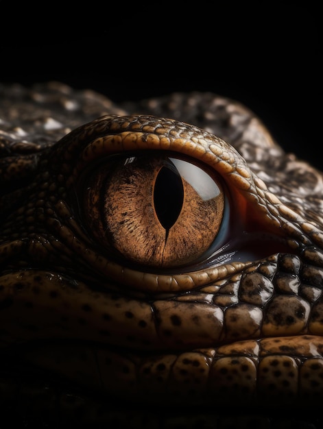 A close up of a lizard's eye