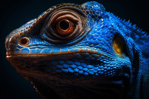 A close up of a lizard's head