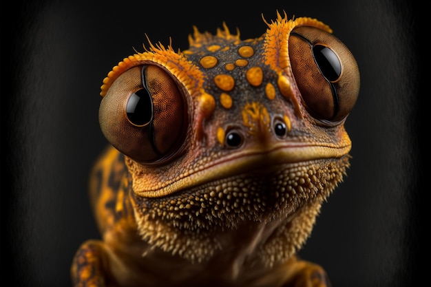 Close up of a lizard with big eyes generative ai