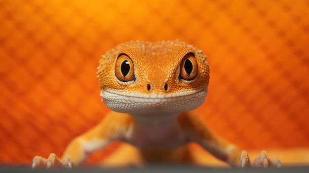 A close up of a lizard with its eyes open ai