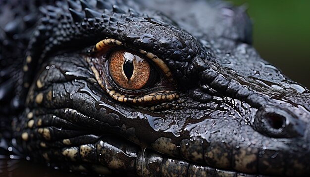 Photo a close up of a lizards eye with a brown eye and brown eye