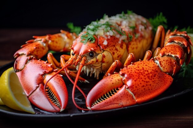 Photo a close up of a lobster on a plate