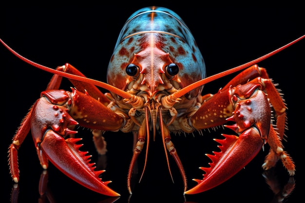 A close up of a lobster