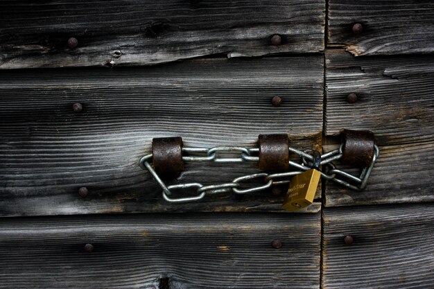 Photo close-up of lock door