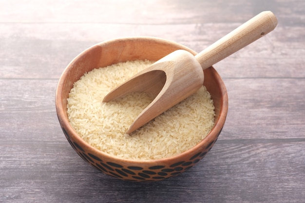 Close up of long grain brown rice