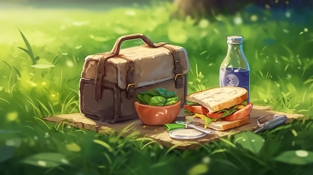 Anime Food _ Akiho's Kaito sandwich lunch | Anime bento, Food  illustrations, Food art